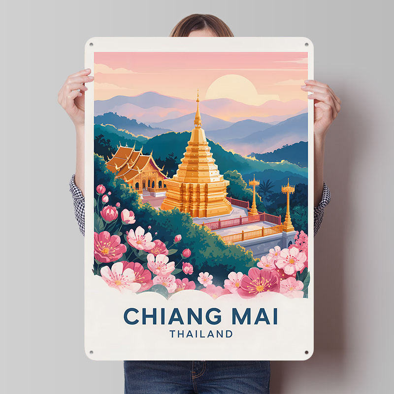 Travel Accessories For Europe - Chiang Mai Thailand Travel Metal Poster