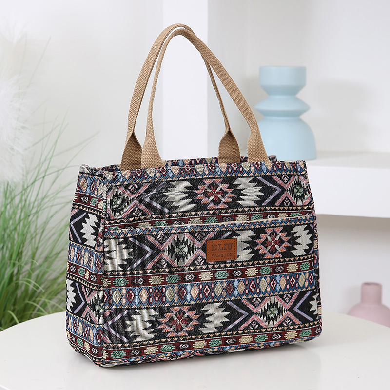Travel Accessories Tech - Thick Knitted Jacquard Fabric Tote Bag