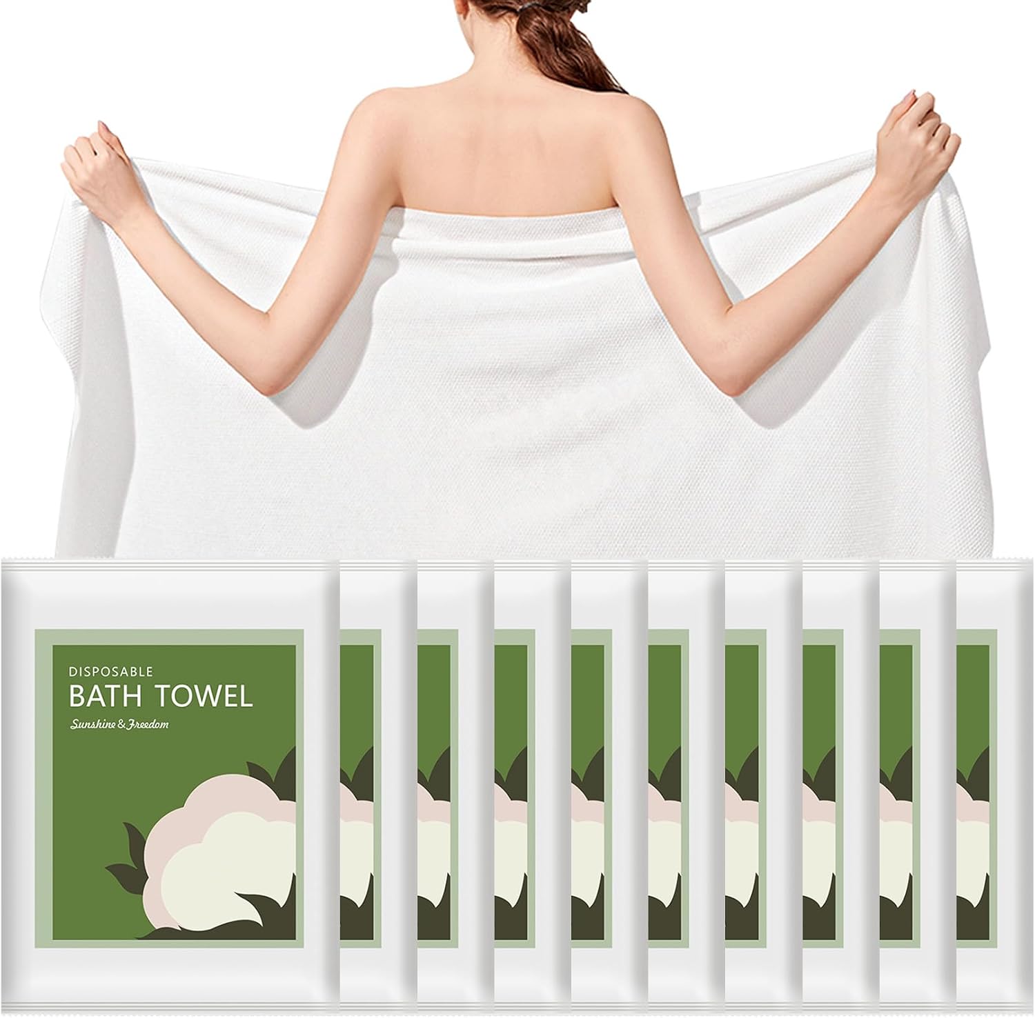 Travel Towel Quick Dry - Disposable Bath Towels 10Pcs 55x27.5in Ultra