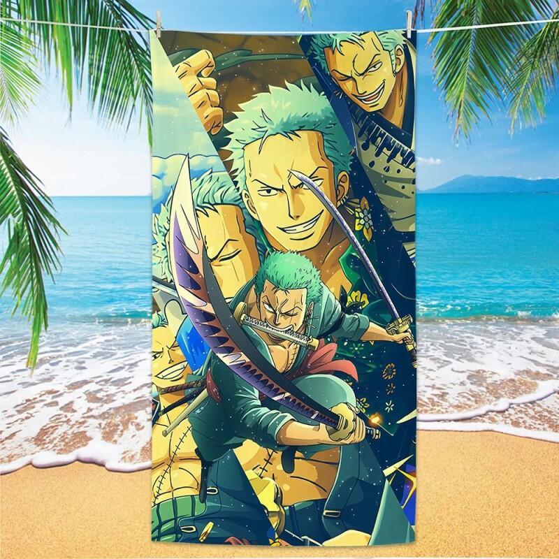Travel Towel Quick Dry - One Piece Towel Anime Cartoon Beach