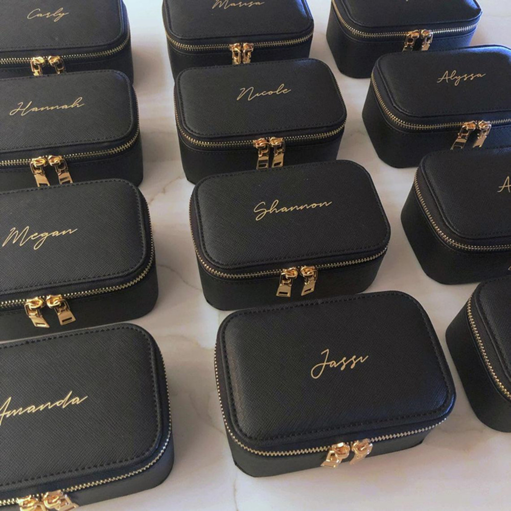 Travel Accessories Gifts For Her - Personalised Jewellery Box With Name Travel