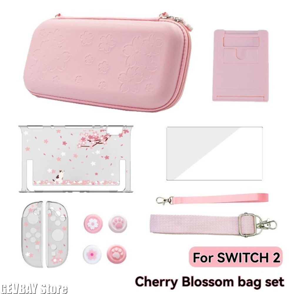 Travel Accessories Kit Bag - PU Sakura Pink Shell Portable Carrying