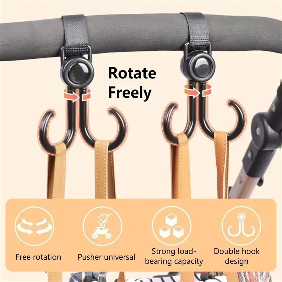 Rotatable Double Hooks Baby St - огляд і ціна Travel Accessories For 1 Year Old