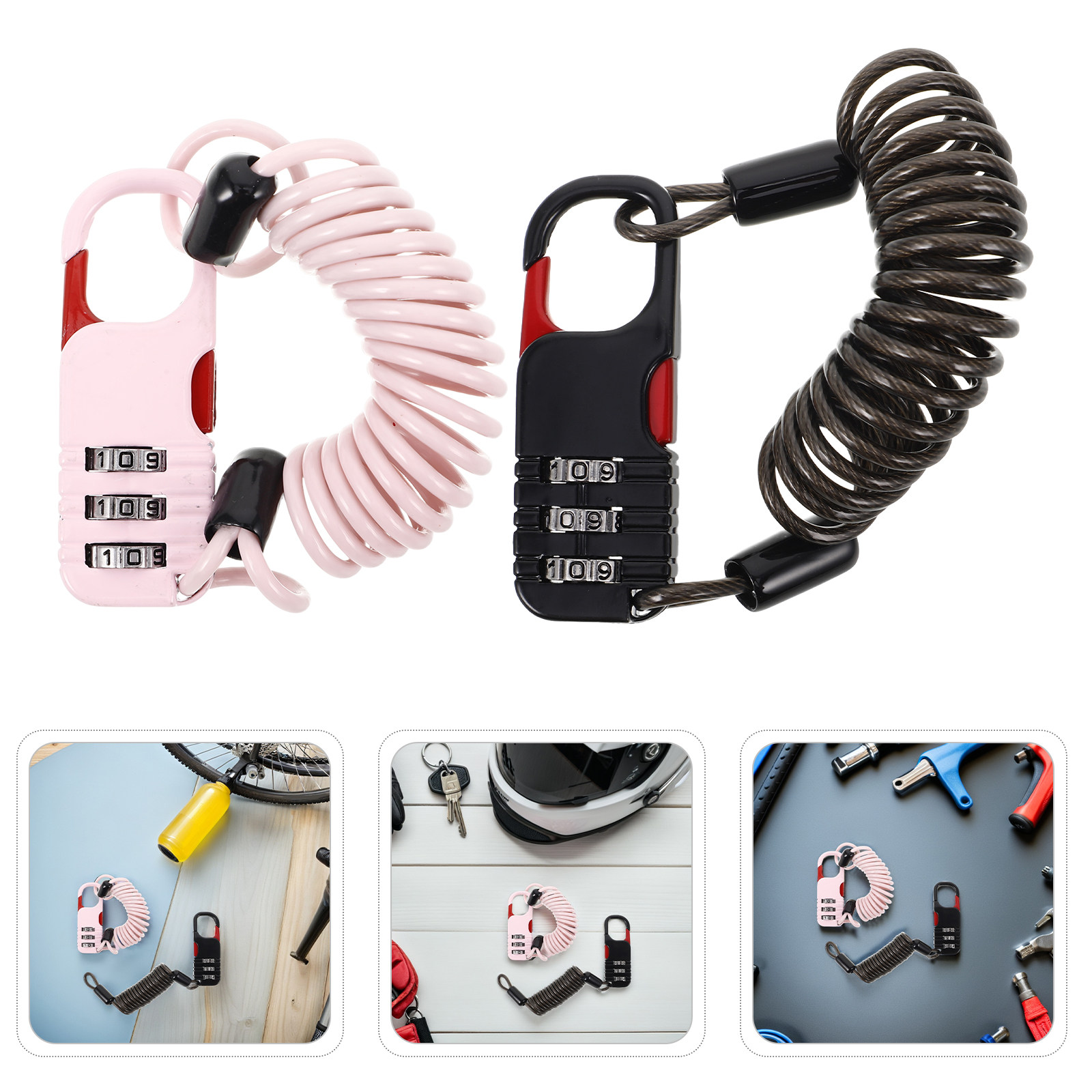 2 Pcs Bike Lock Anti Theft Han - огляд і ціна Cable Lock Combination