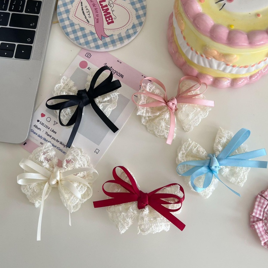 2pcs/set Cute Lace Bow Hair Cl - огляд і ціна Travel Accessories For Kids