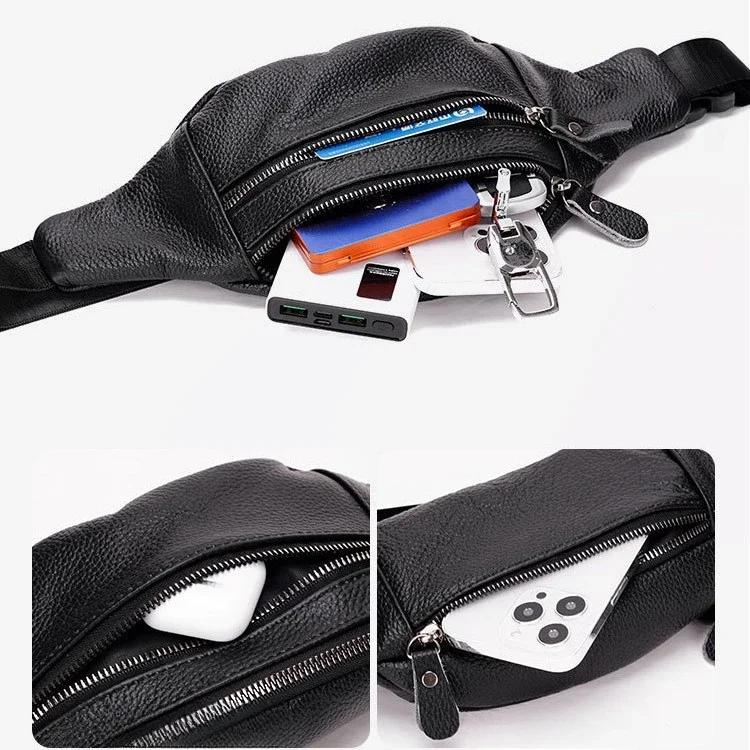 Genuine Leather Men’s Waist Ba - огляд і ціна Travel Accessories Tech