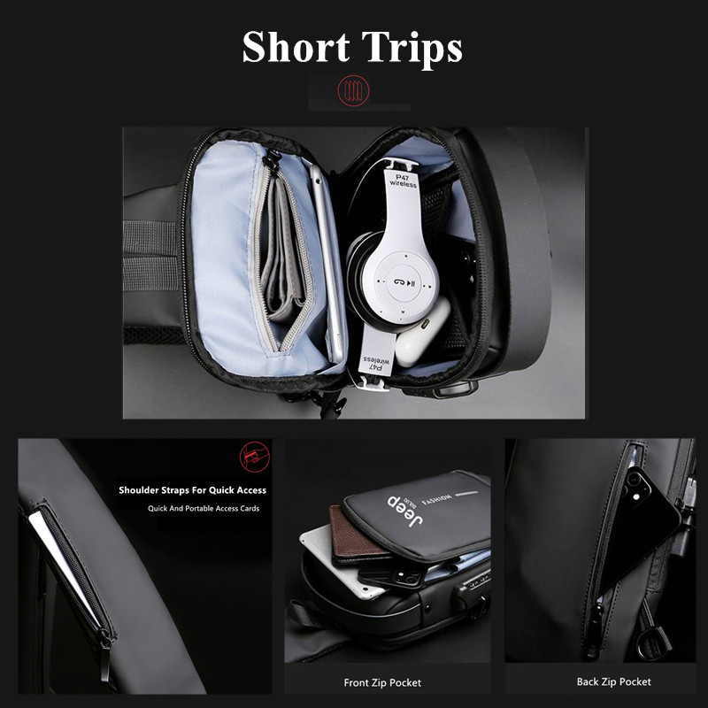 Jeep Buluo Men Anti Theft Slin - огляд і ціна Travel Accessories Tech