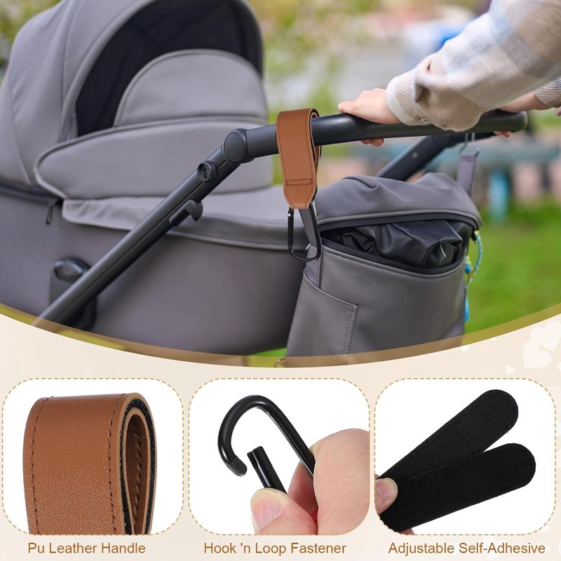 2Pcs Leather Cart Hooks Baby S - огляд і ціна Travel Accessories For 1 Year Old