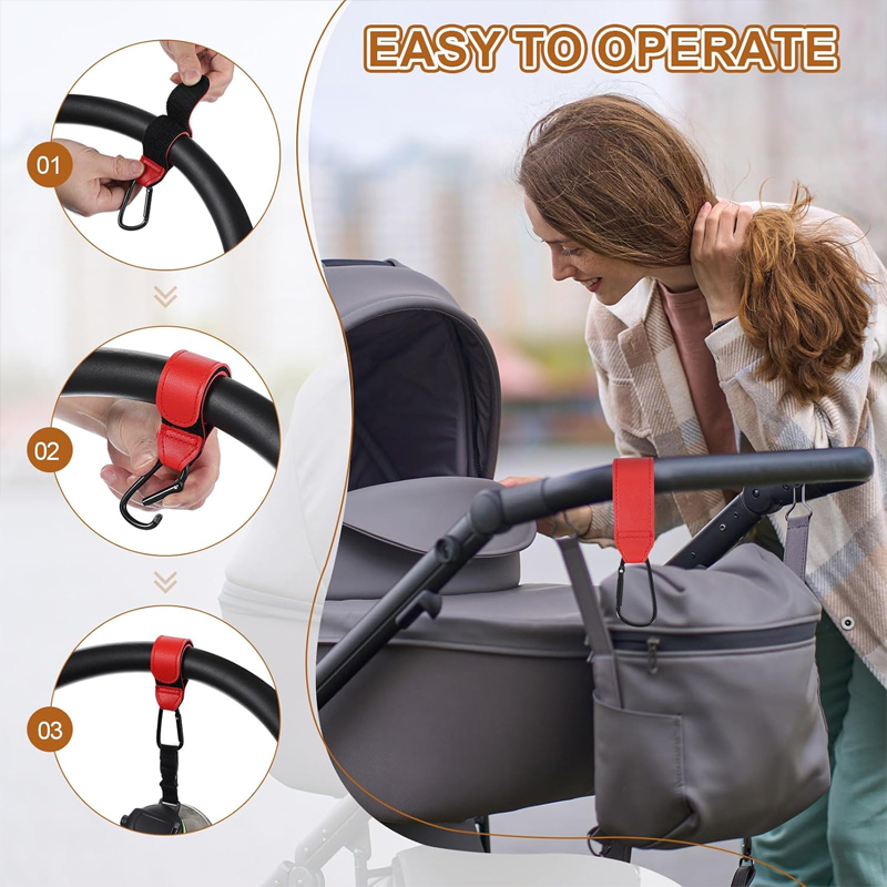 2Pcs Leather Cart Hooks Baby S - огляд і ціна Travel Accessories For 1 Year Old