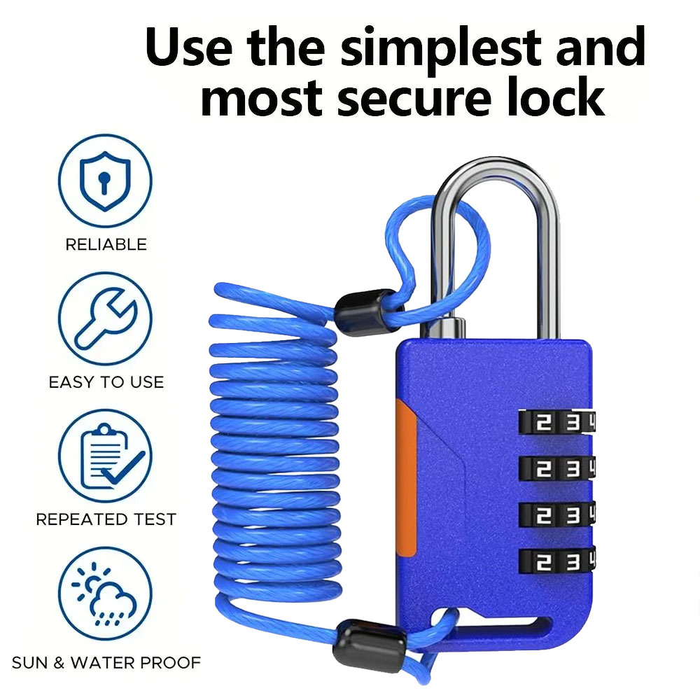 4 Digit Combination Padlock wi - огляд і ціна Cable Lock Combination